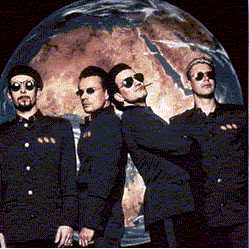U2 in Lemon suits
